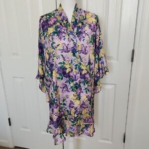 Victorias Secret Floral Butterflies Robe Ruffles *No Belt* M/L